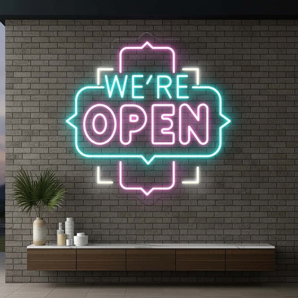 We're Open Led Neon Sign Business Shop Decor Sign by Neonchics