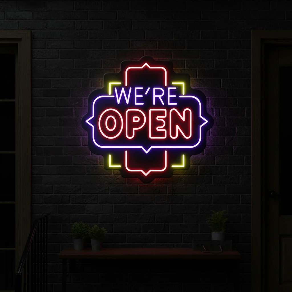 We're Open Led Neon Sign Business Shop Decor Sign by Neonchics