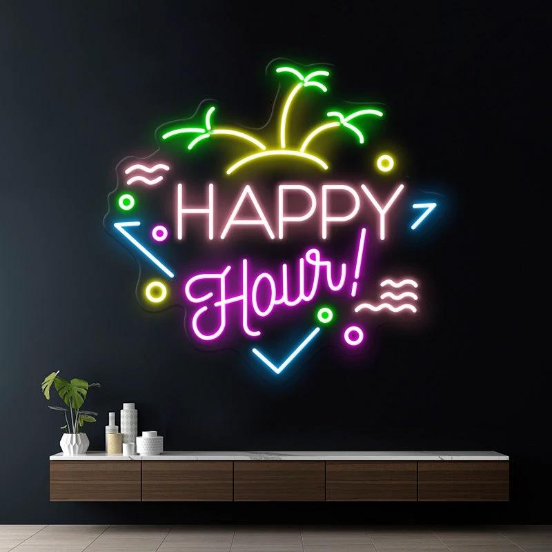 Custom Happy Hour Led Neon Sign Home Decor Sign by Neonchics