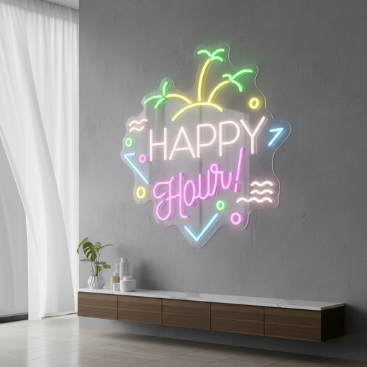 Custom Happy Hour Led Neon Sign Home Decor Sign by Neonchics