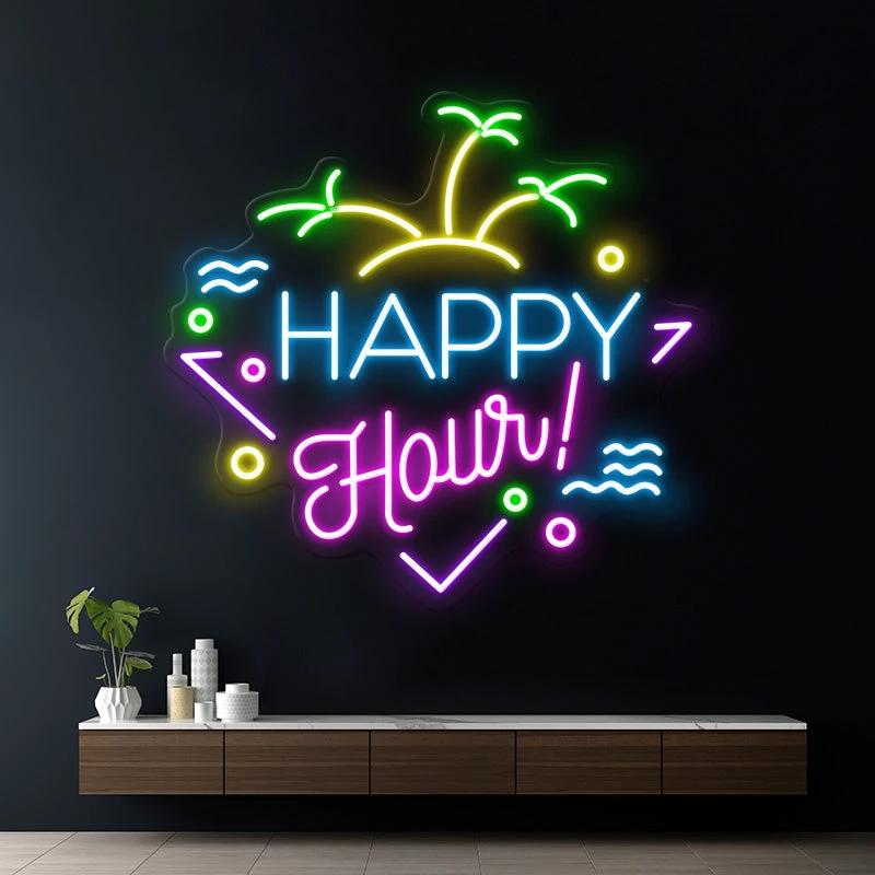 Custom Happy Hour Led Neon Sign Home Decor Sign by Neonchics