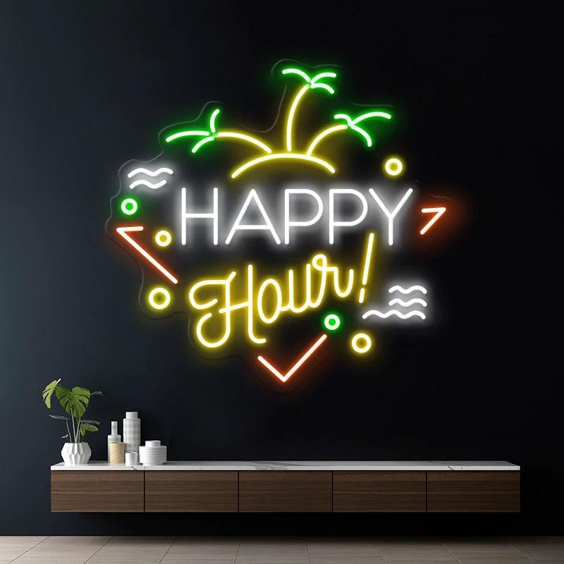 Custom Happy Hour Led Neon Sign Home Decor Sign by Neonchics