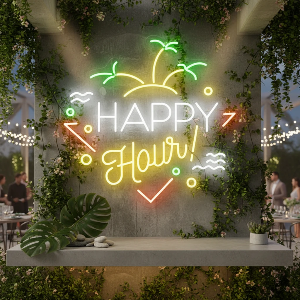 Custom Happy Hour Led Neon Sign Home Decor Sign by Neonchics
