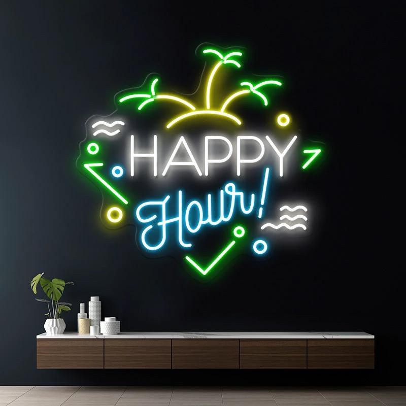 Custom Happy Hour Led Neon Sign Home Decor Sign by Neonchics