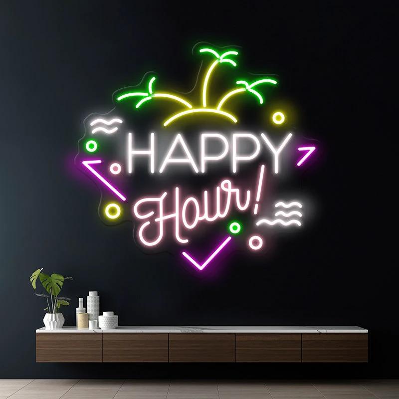 Custom Happy Hour Led Neon Sign Home Decor Sign by Neonchics