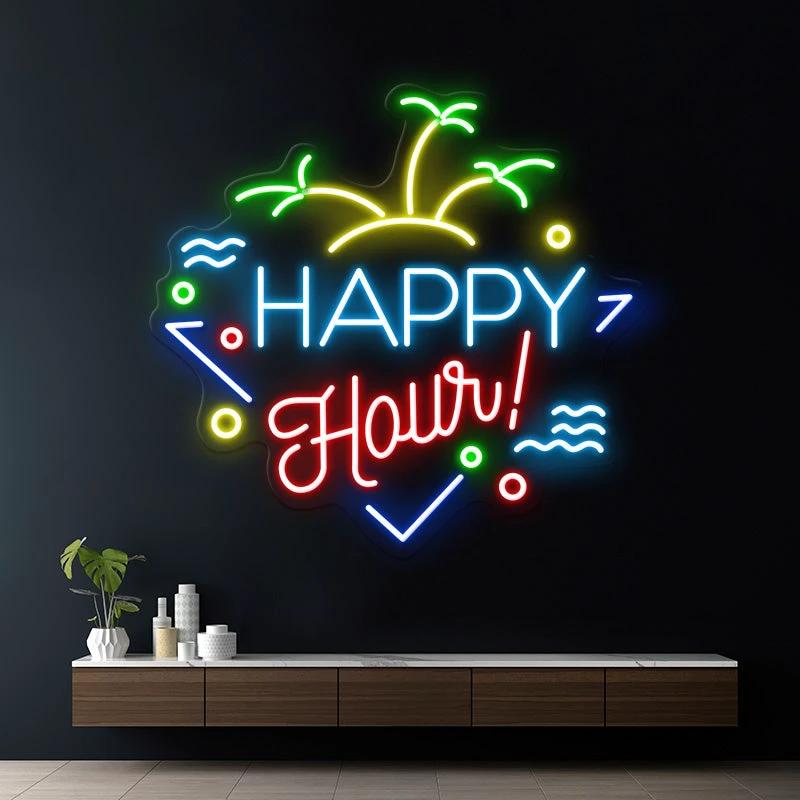 Custom Happy Hour Led Neon Sign Home Decor Sign by Neonchics