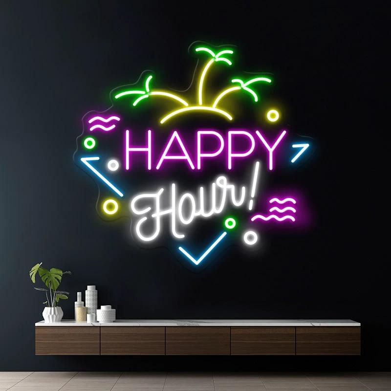 Custom Happy Hour Led Neon Sign Home Decor Sign by Neonchics