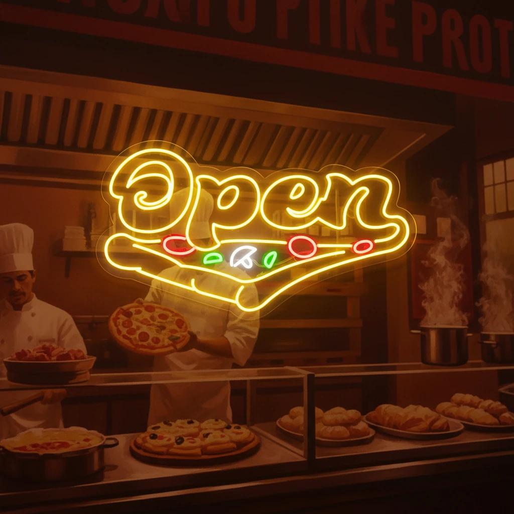 Pizza Shop Open Led Neon Sign by Neonchics