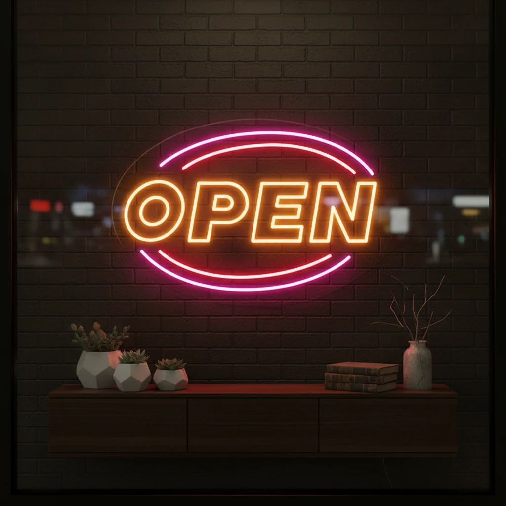 Colorful Open Led Neon Sign by Neonchics