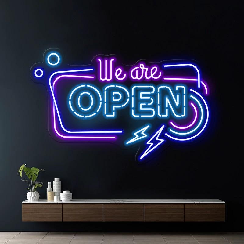 Colorful We're Open Led Neon Sign by Neonchics