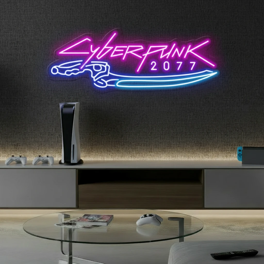 Cyberpunk 2077 Neon Sign for Gaming Room Decor by Neonchics