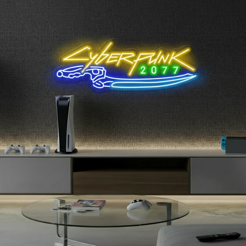 Cyberpunk 2077 Neon Sign for Gaming Room Decor by Neonchics