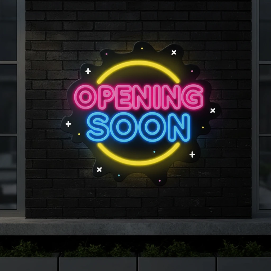 Round Opening Soon Led Neon Sign Shop Business Neon Sign by Neonchics