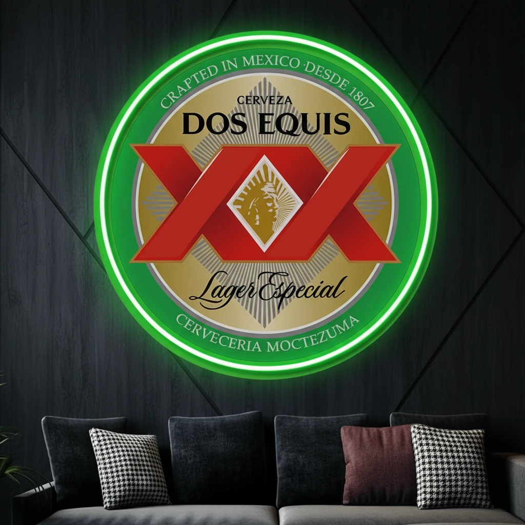 Dos Equis Beer Logo Led Neon Sign Man Cave Gift by Neonchics