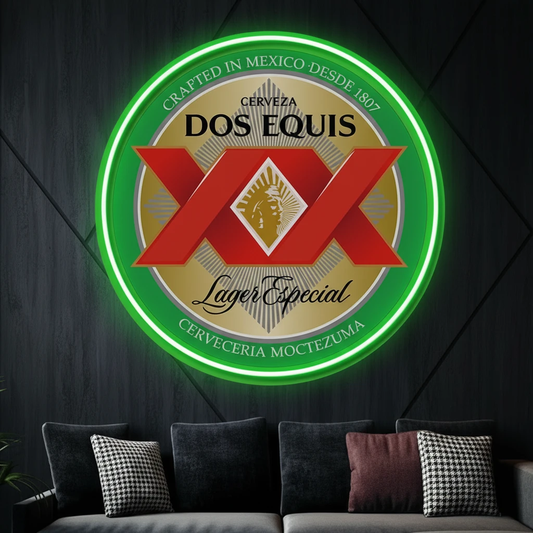 Dos Equis Beer Logo Led Neon Sign Man Cave Gift by Neonchics