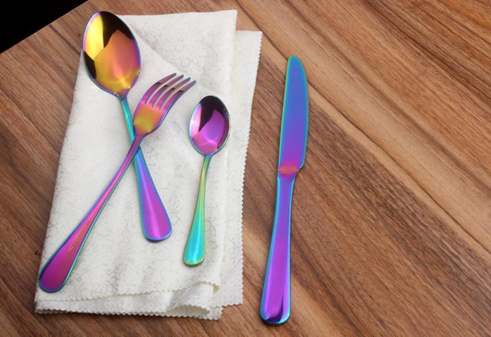 Prismatic Rainbow Cutlery (4 Piece Set) by Bowlift