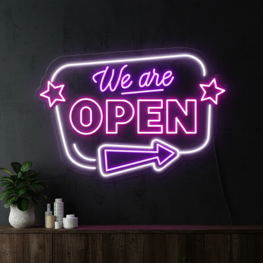We Are Open Led Neon Sign Business Shop Decor Sign Light by Neonchics
