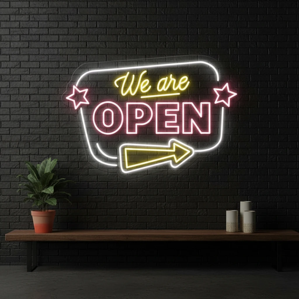 We Are Open Led Neon Sign Business Shop Decor Sign Light by Neonchics
