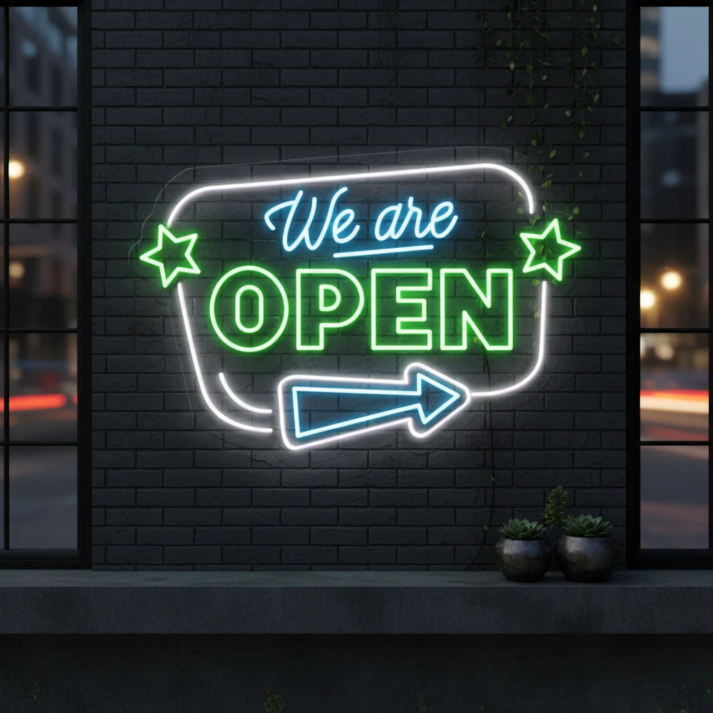 We Are Open Led Neon Sign Business Shop Decor Sign Light by Neonchics