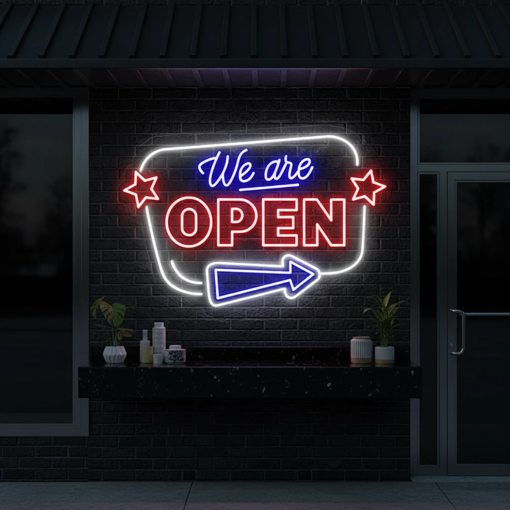 We Are Open Led Neon Sign Business Shop Decor Sign Light by Neonchics