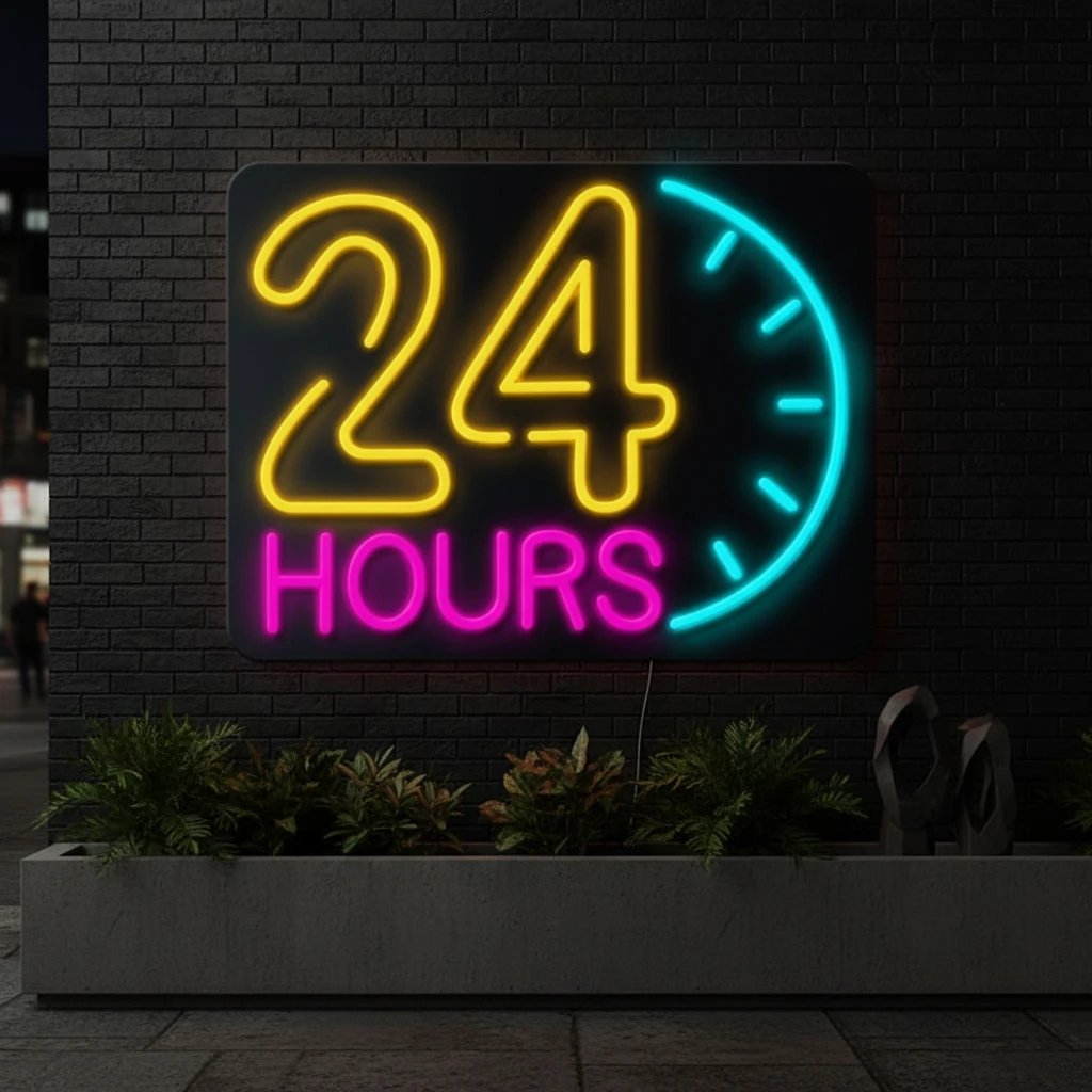 24 Hours Led Neon Sign Shop Open Led Neon Sign by Neonchics