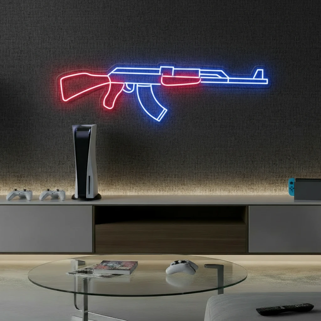 AK47 Gun Led Neon Signs CSGO Game Room AK47 Wall Decor by Neonchics