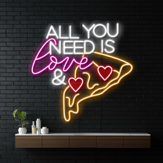 All You Need Is Love Pizza Neon Sign by Neonchics