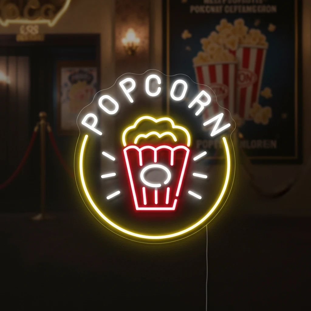 POPCORN Led Neon Sign Light Business Shop Decor Sign by Neonchics