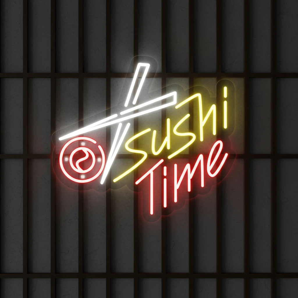 Sushi Time Led Neon Sign Business Shop Decor Sign by Neonchics