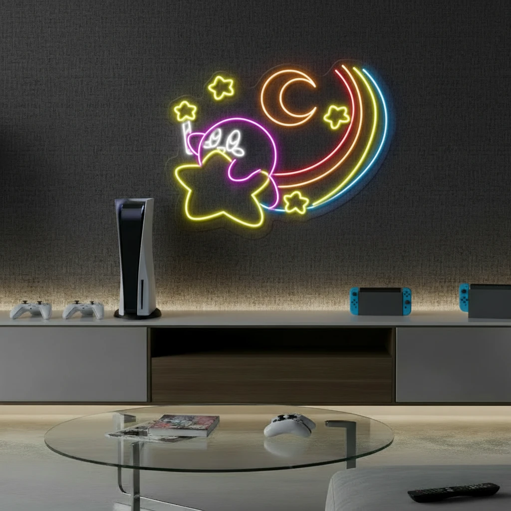 Kriby Stars Neon Sign for Gaming Room Decor Unique Kids Gift by Neonchics