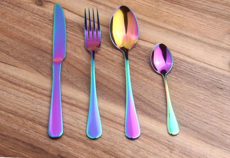 Prismatic Rainbow Cutlery (4 Piece Set) by Bowlift
