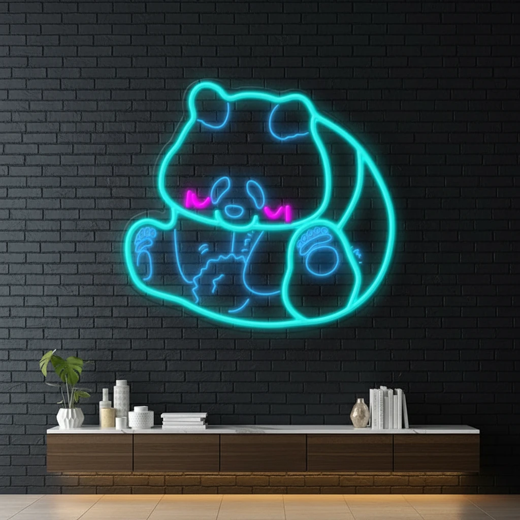 Panda Led Neon Sign Kids Cartoon Sign by Neonchics