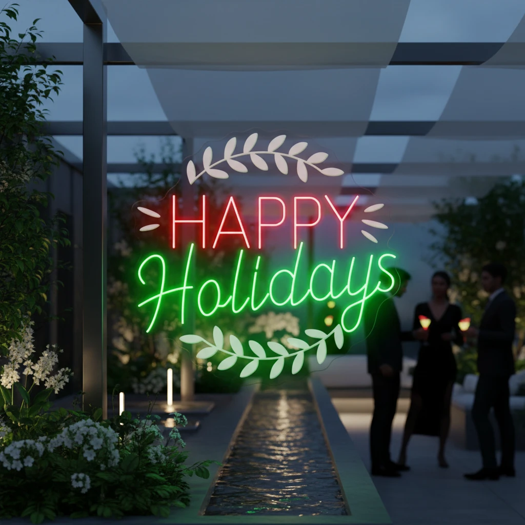 Happy Holiday Led Neon Sign Home Party Decor Sign by Neonchics