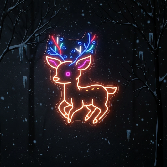 Colorful Reindeer Led Neon Sign Kids Room Decor by Neonchics