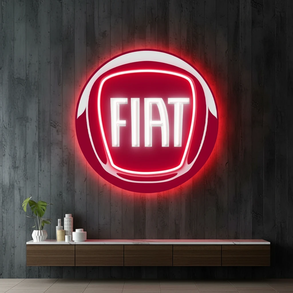 FIAT Car Logo Led Neon Sign by Neonchics