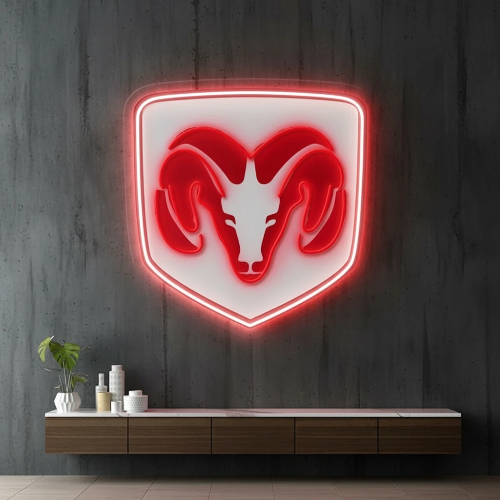 Dodge Logo Neon LED Sign Garage Man Cave Home Decor by Neonchics