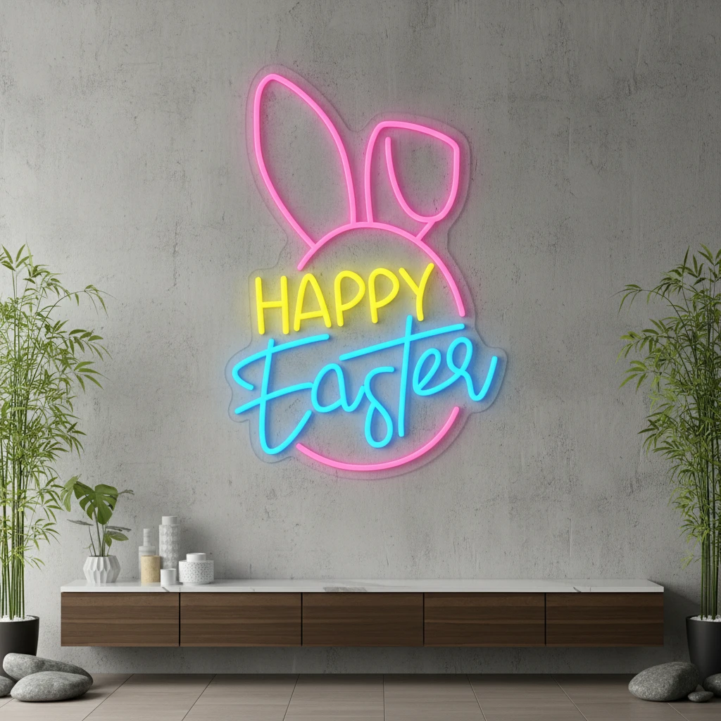 Happy Easter Led Neon Sign Festival Party Decor Sign by Neonchics