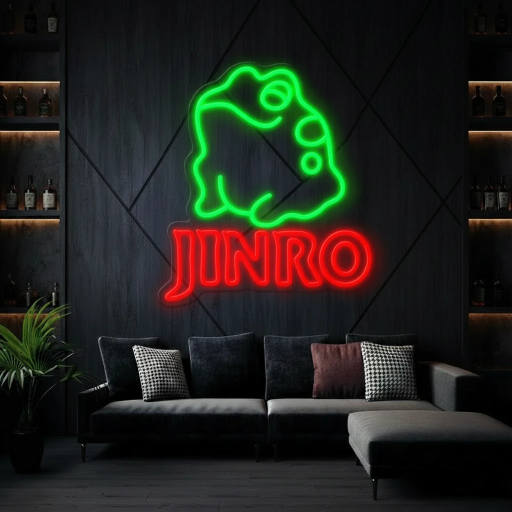 JINRO Soju Frog Led Neon Sign Bar Wall Decor Sign by Neonchics
