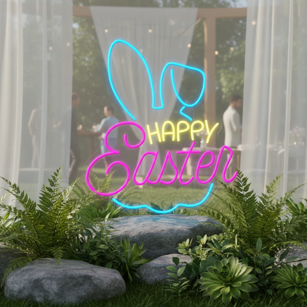 Happy Easter Led Neon Sign Home Party Decor Sign by Neonchics