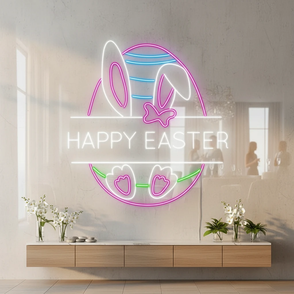 Happy Easter Led Neon Sign Home Party Decor Signs by Neonchics