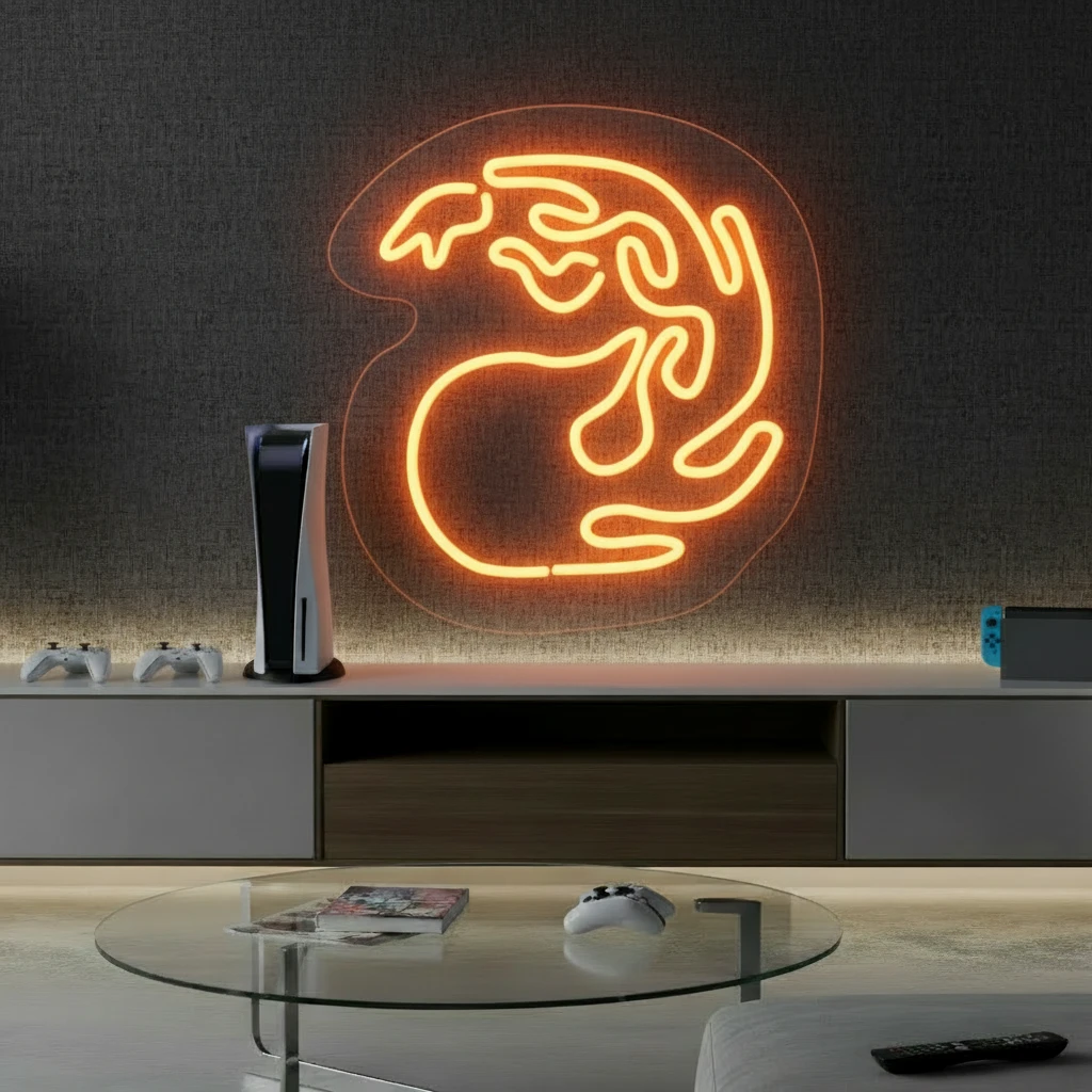 MTG Mountain Neon Sign Magic the Gathering LED Sign Gift by Neonchics