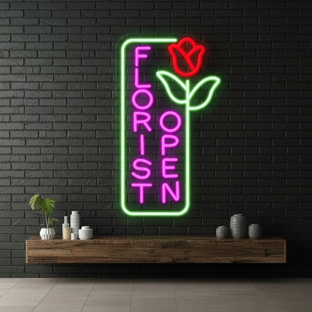 Florist Shop Open Led Neon Sign Business Shop Decor by Neonchics