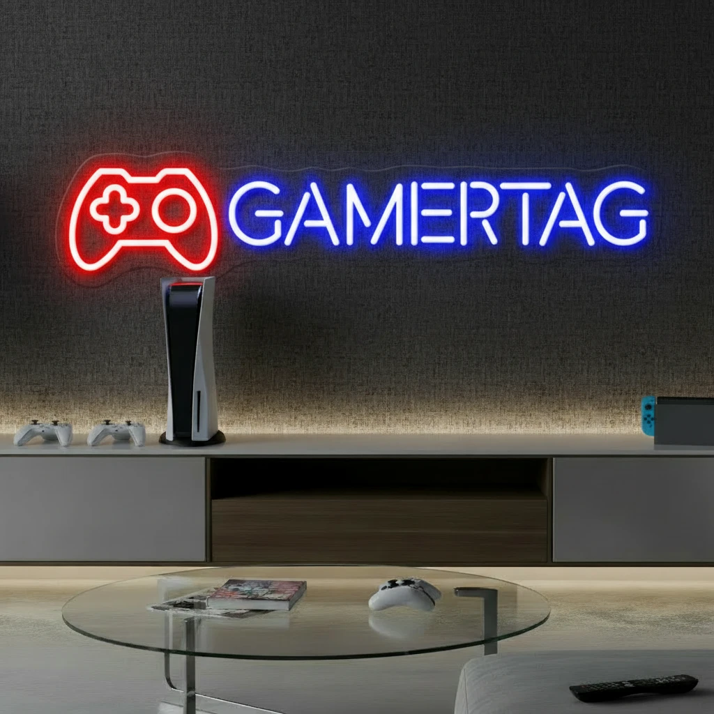 Gamertag Led Neon Sign Man Cave Decor Sign by Neonchics