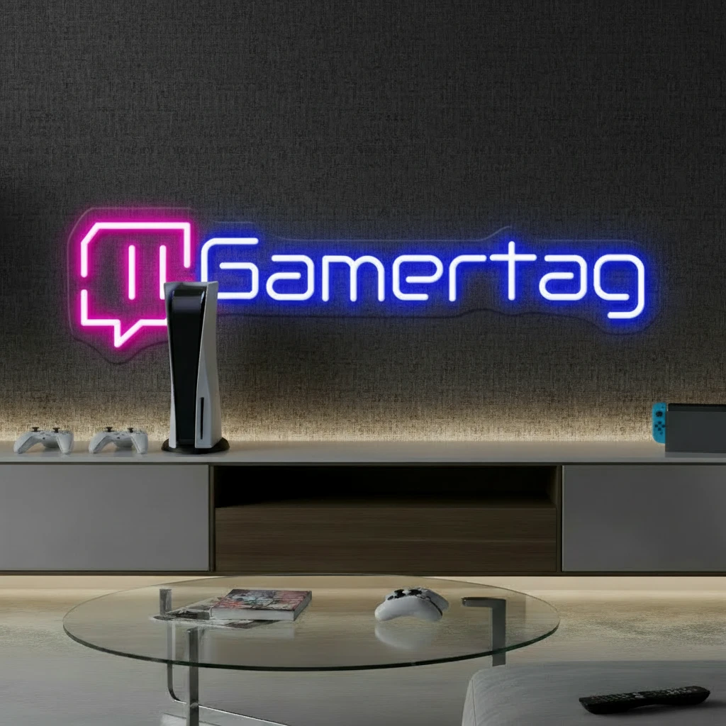 Gamertag Led Neon Sign Man Cave Decor Sign by Neonchics