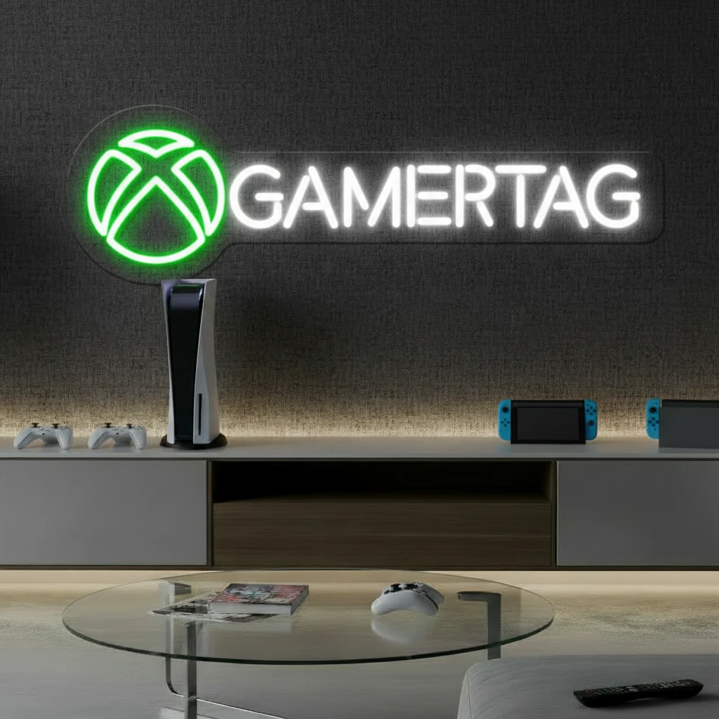 Gamertag Led Neon Sign Man Cave Decor Sign by Neonchics