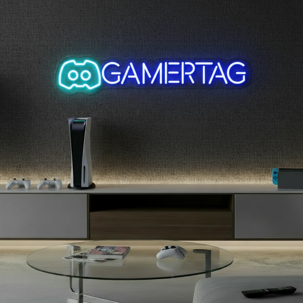 Gamertag Led Neon Sign Man Cave Decor Sign by Neonchics