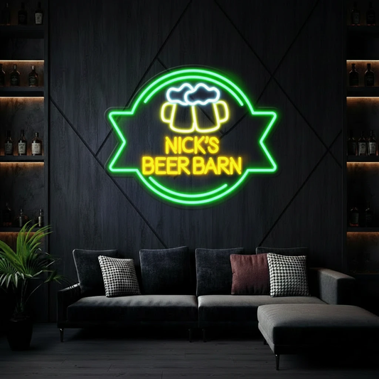 Custom Name Beer Bar Neon Sign Man Cave Led Neon Sign by Neonchics