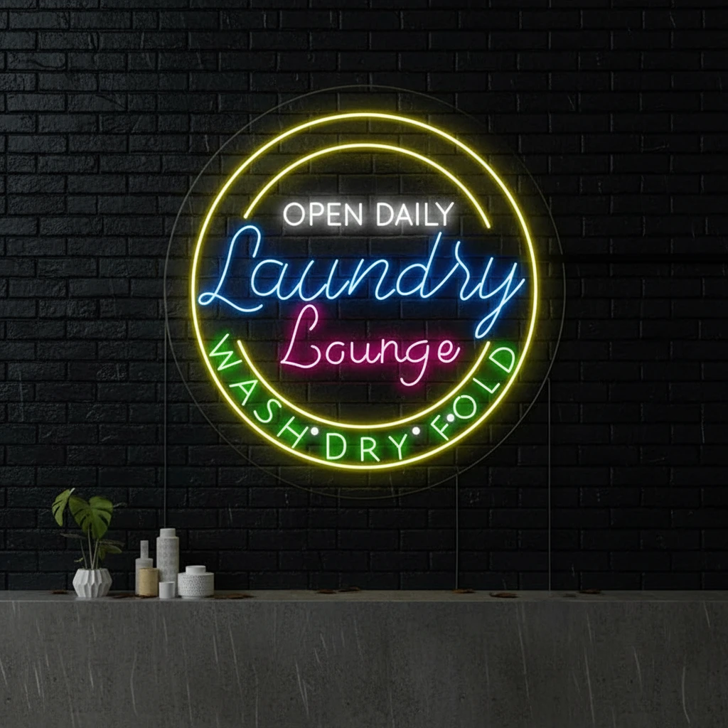 Laundry Shop Open Led Neon Sign by Neonchics