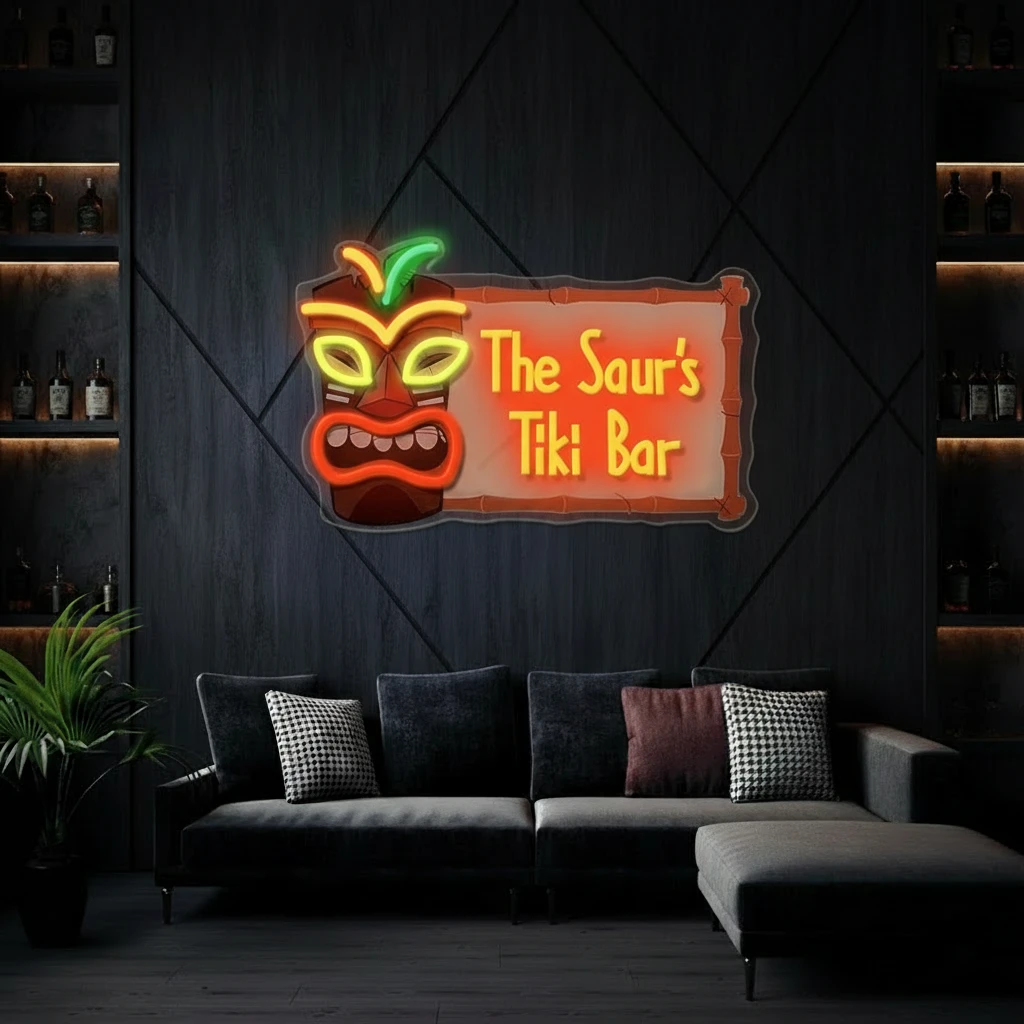 Personalized Tiki Bar Led Neon Sign Business Shop Decor Sign by Neonchics