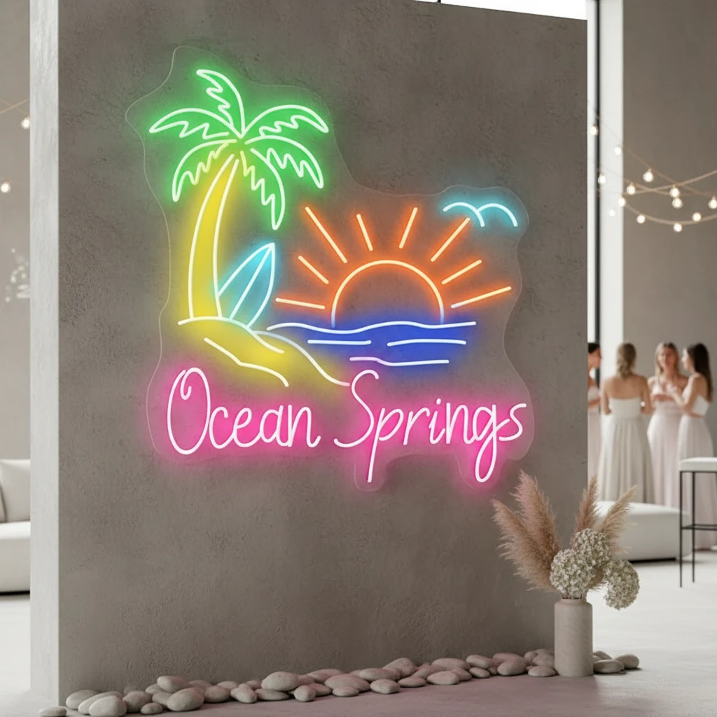 Ocean Springs Led Neon Sign Beer & Bar Wall Decor by Neonchics